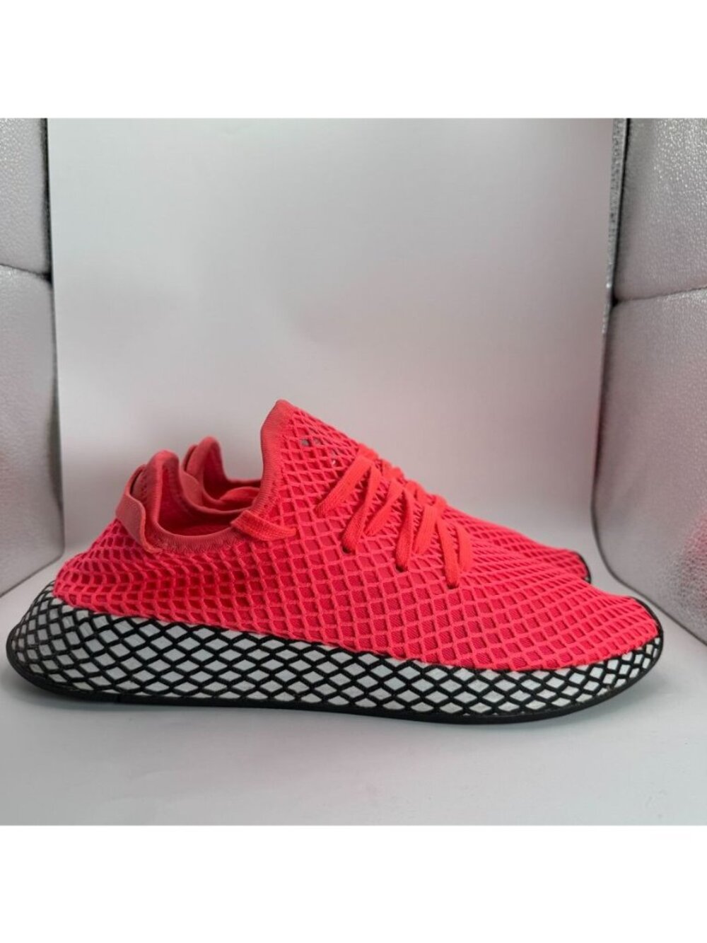 Adidas Mens Deerupt Runner Mesh Shoes Red/Black Size 9